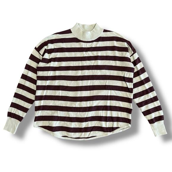 Madewell‎ Mock Neck Sweater Women’s S Burgundy Green NWT Merino Alpaca Blend - Picture 1 of 8